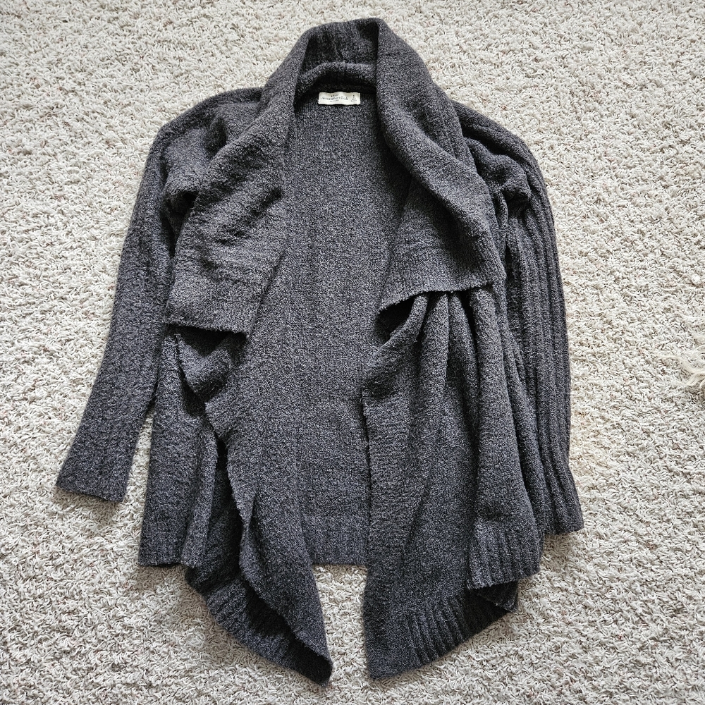 Abercrombie & Fitch Gray Open Front Cardigan